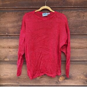 Vintage Shiny Red Knit Sweater